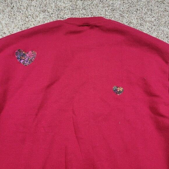 Vintage Jerzees Sweatshirt Large Red Grandma Embroidered Long Sleeve Made In USA - Picture 7 of 8